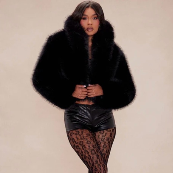 Fashion Nova Black Faux Fur Coat - Picture 2 of 8